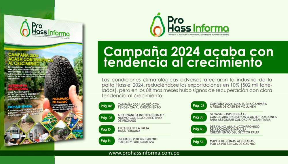 ProHass Informa 14: Campaña 2024 acaba con tendencia al crecimiento